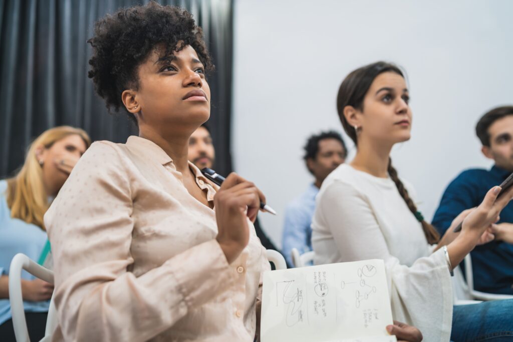 women at a wellness retreat conference