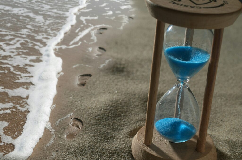 Hourglass on the beach